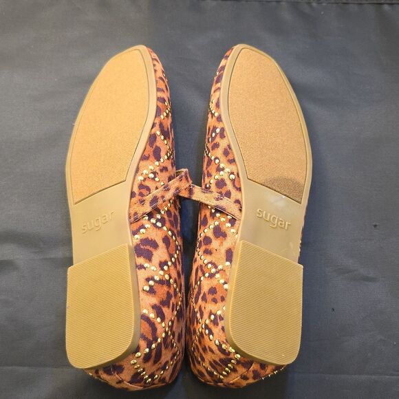 BRAND NEW SUGAR LEOPARD PRINT WOMEN MARY JANE FLAT - Picture 14 of 16